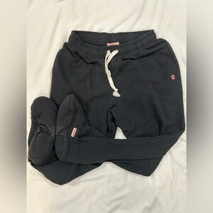 Feejays Sweatpants Medium Black Footies Loungewear Comfy Pants